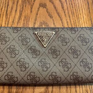 Guess Women's Brown and Gold Wallet